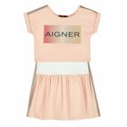 Girls Pink & White 2 Piece Dress Set , 1, hi-res