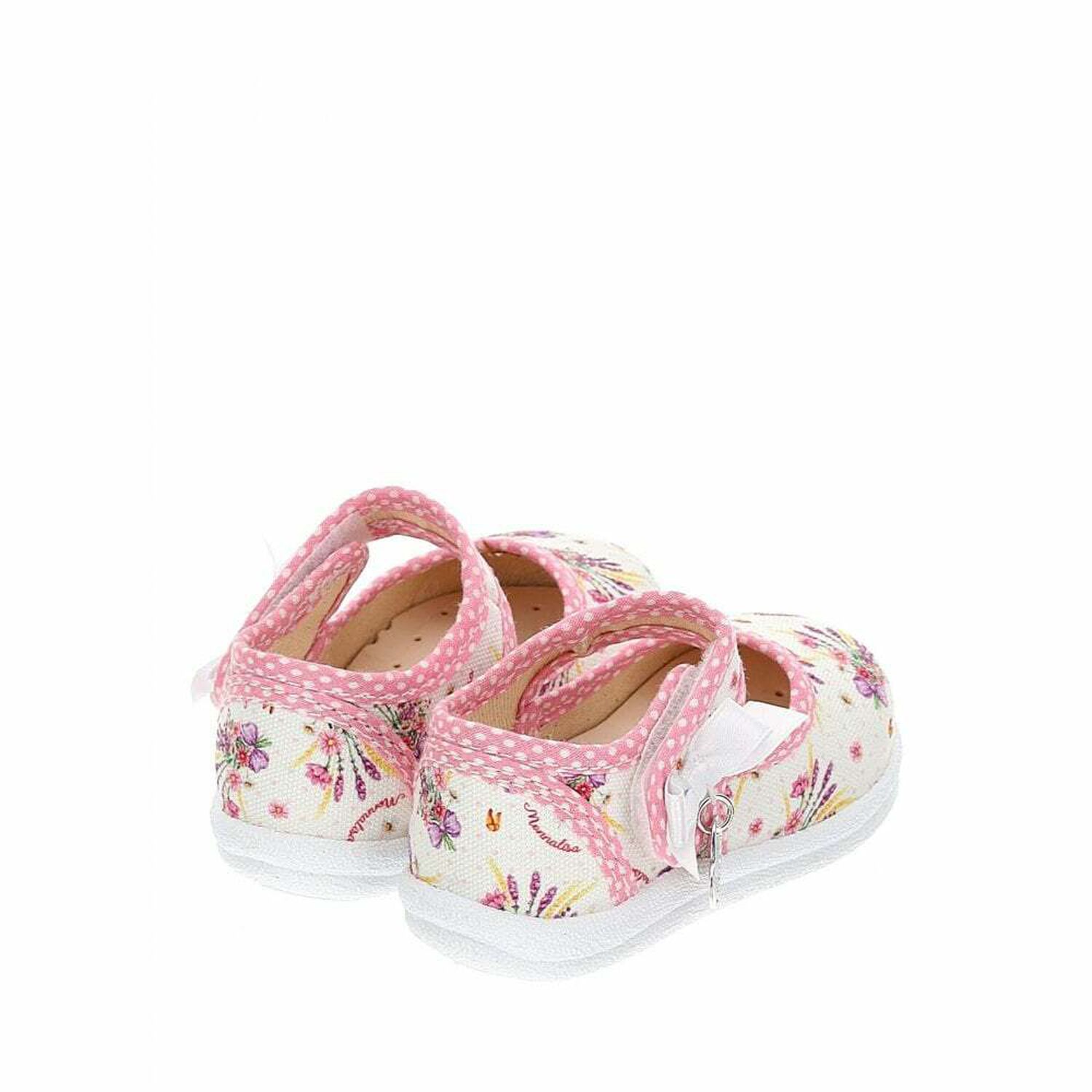 Girls White & Pink Floral Shoes, 1, hi-res image number null