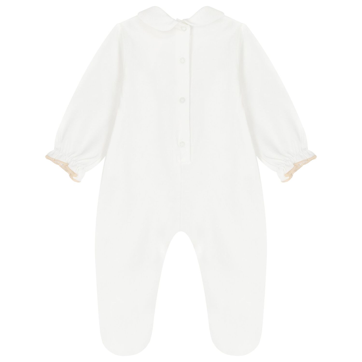 Baby Girls Ivory Teddy Bear Babygrow, 1, hi-res