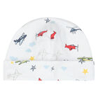 Baby Boys White Aviator Hat, 1, hi-res