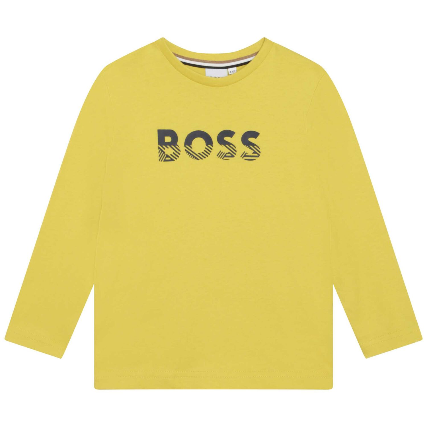 Boys Yellow Logo Long Sleeve Top, 2, hi-res image number null