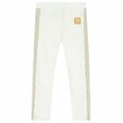 Girls Ivory Logo Trousers, 1, hi-res