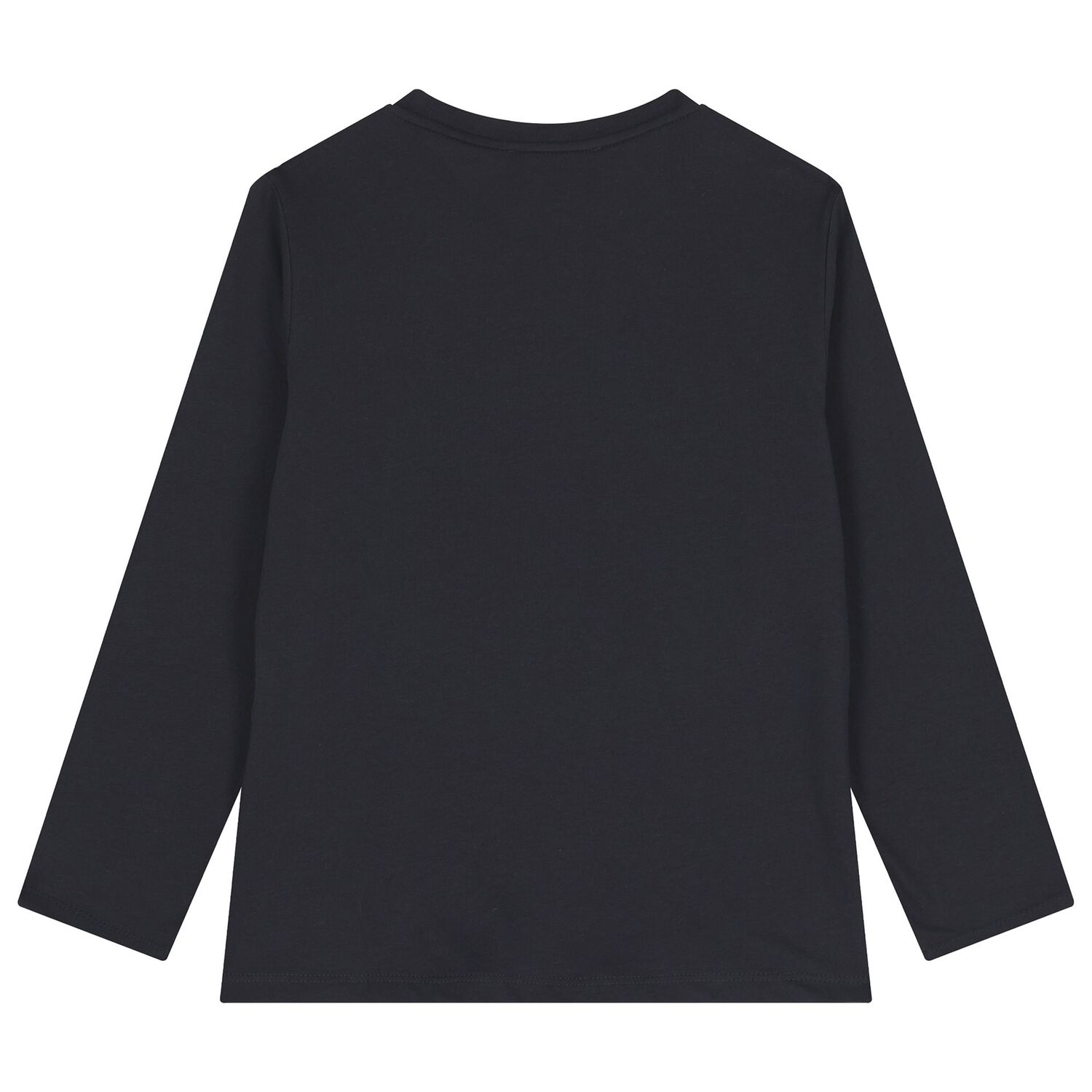 Boys Navy Blue Logo Long Sleeve Top, 2, hi-res