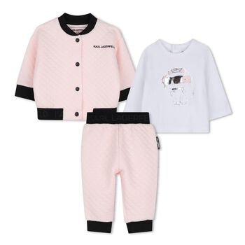Younger Girls Pink Choupette Tracksuit Set