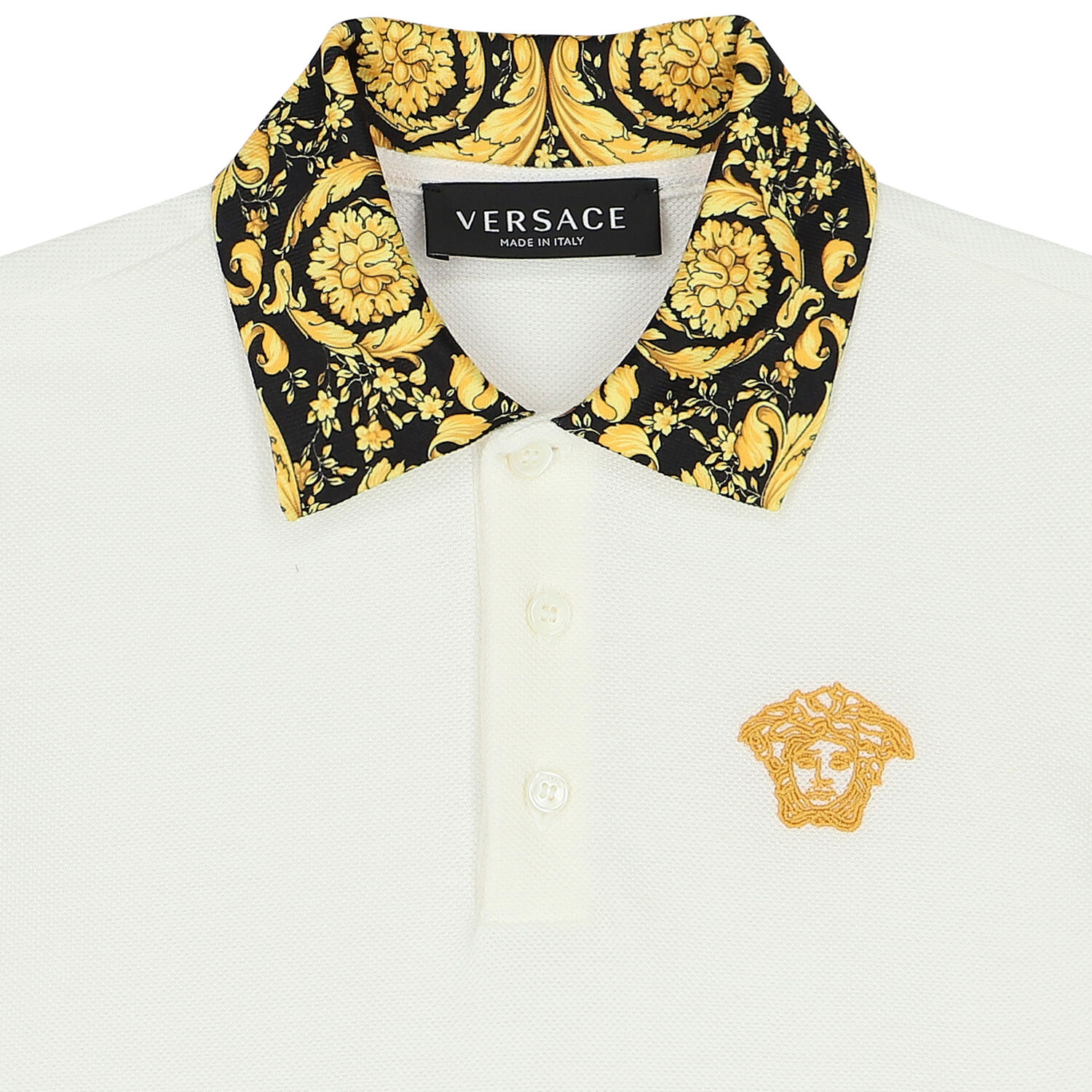 Boys Ivory Barocco Polo Shirt, 1, hi-res