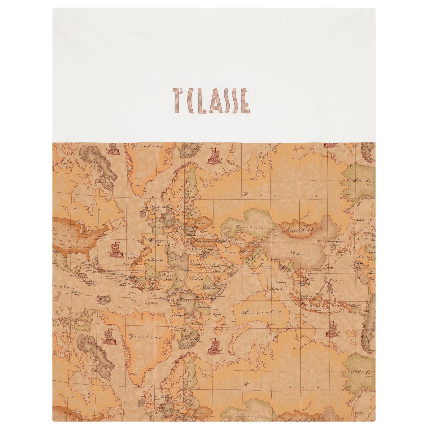 Ivory & Beige Geo Map Baby Blanket, 1, hi-res
