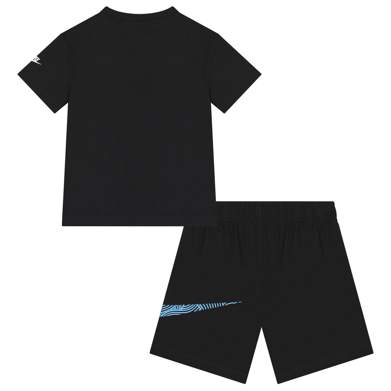 Boys Black Logo Shorts Set, 1, hi-res