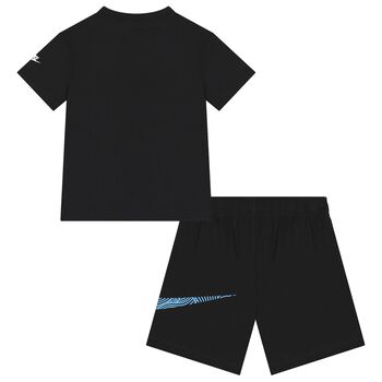 Boys Black Logo Shorts Set