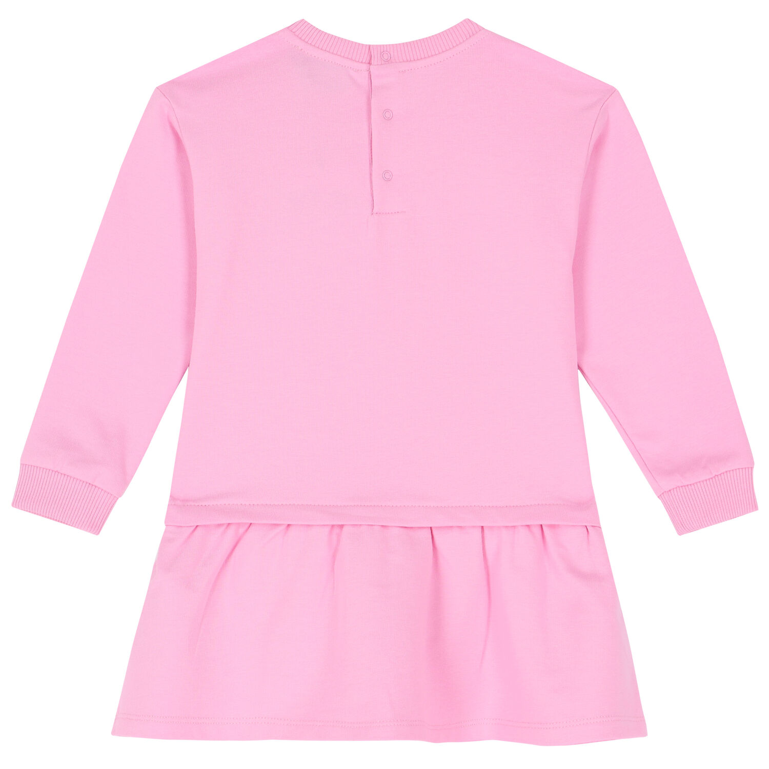 Younger Girls Pink Bear Logo Dress, 1, hi-res