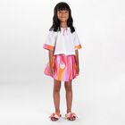Girls Pink & Orange Onde Skirt, 1, hi-res