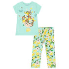 Girls Aqua Graphic Leggings Set, 1, hi-res