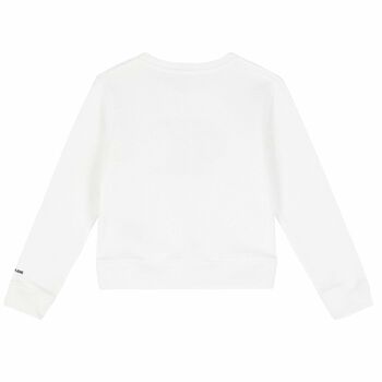Girls White Logo Sweatshirt