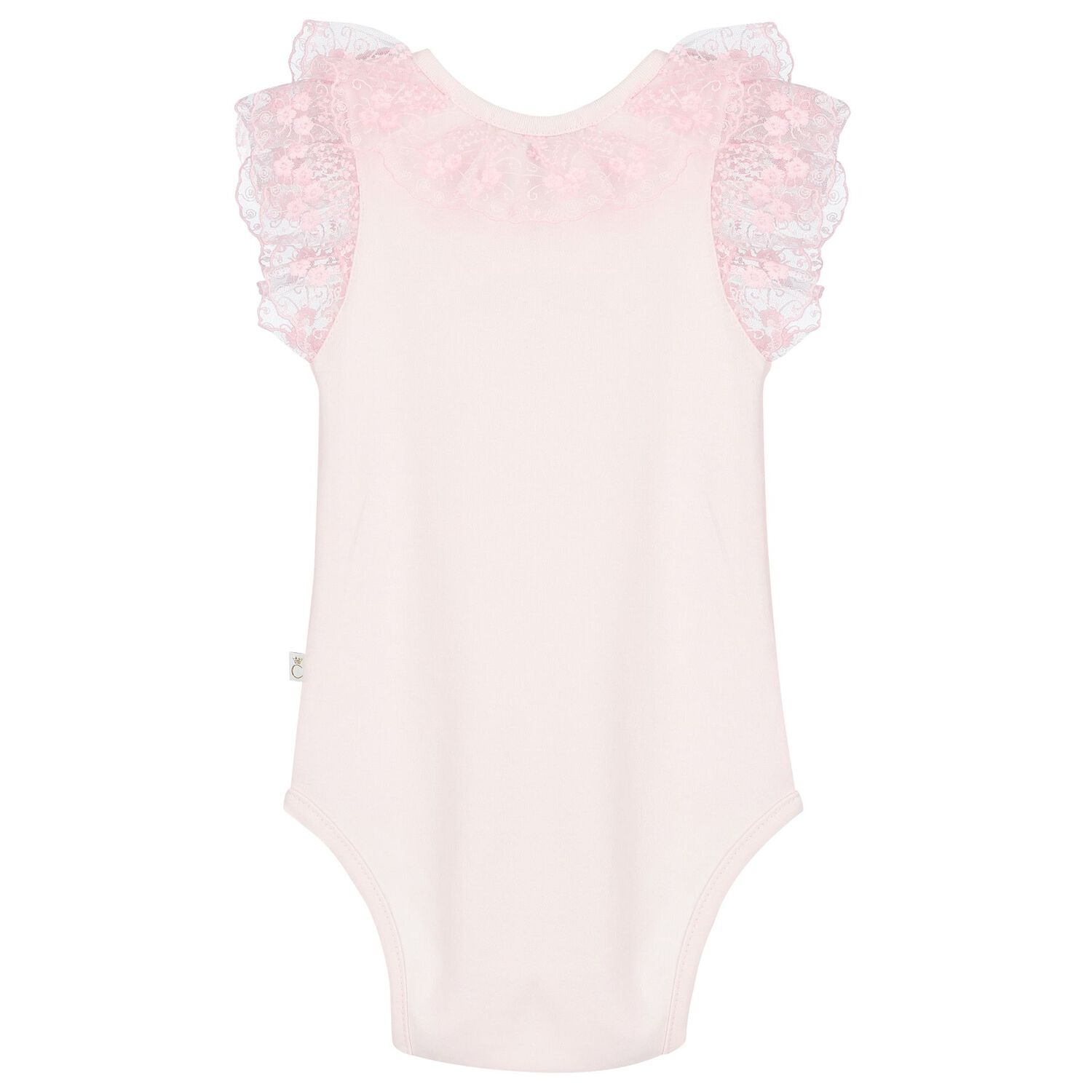 Baby Girls Pink Lace Bodysuit, 1, hi-res image number null