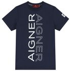 Boys Navy Blue Logo T-Shirt, 2, hi-res