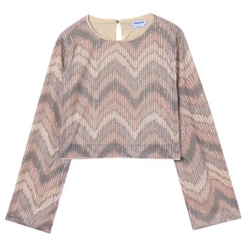 Girls Pink Sequins Long Sleeve Top