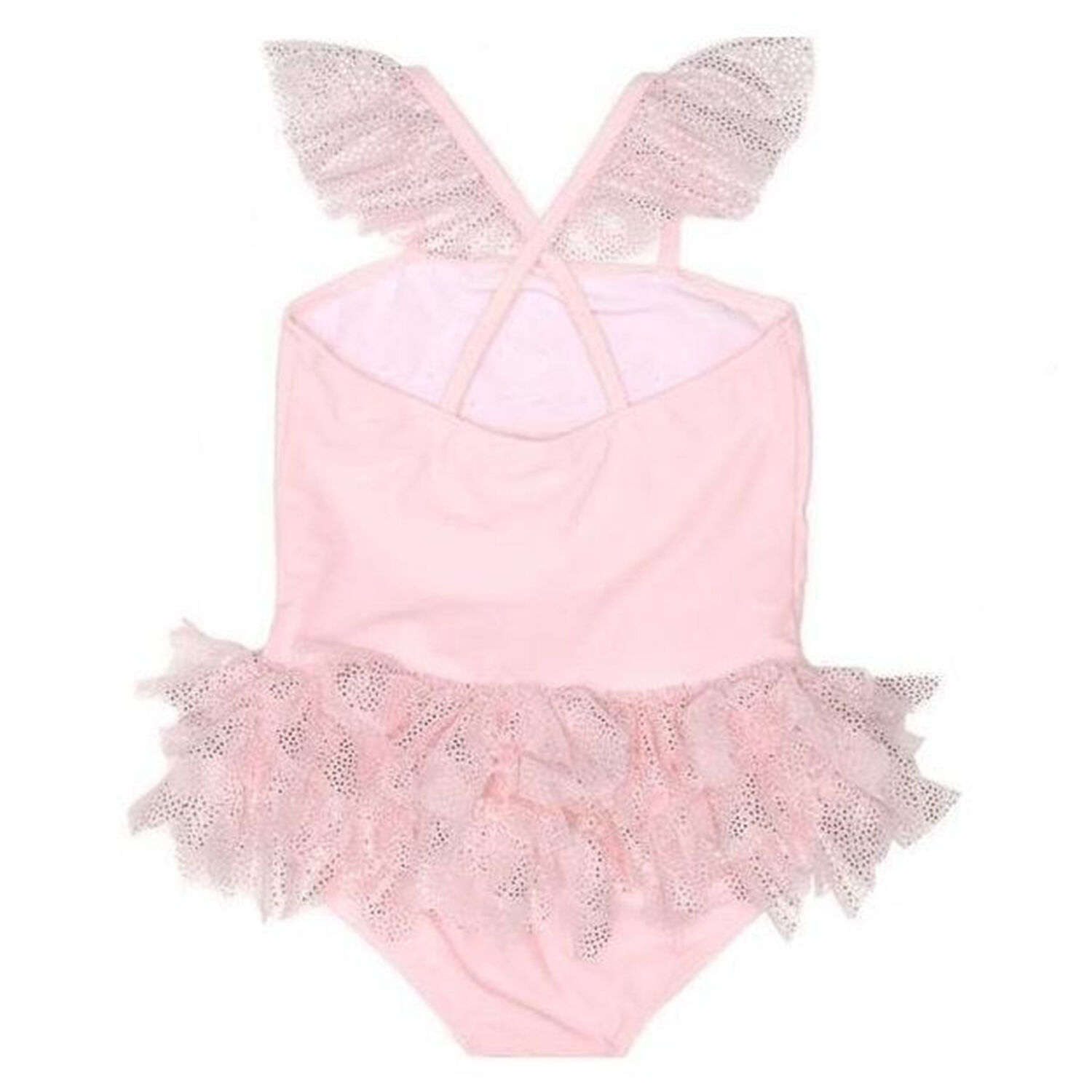Girls Pink Tulle Crown Swimsuit, 1, hi-res image number null