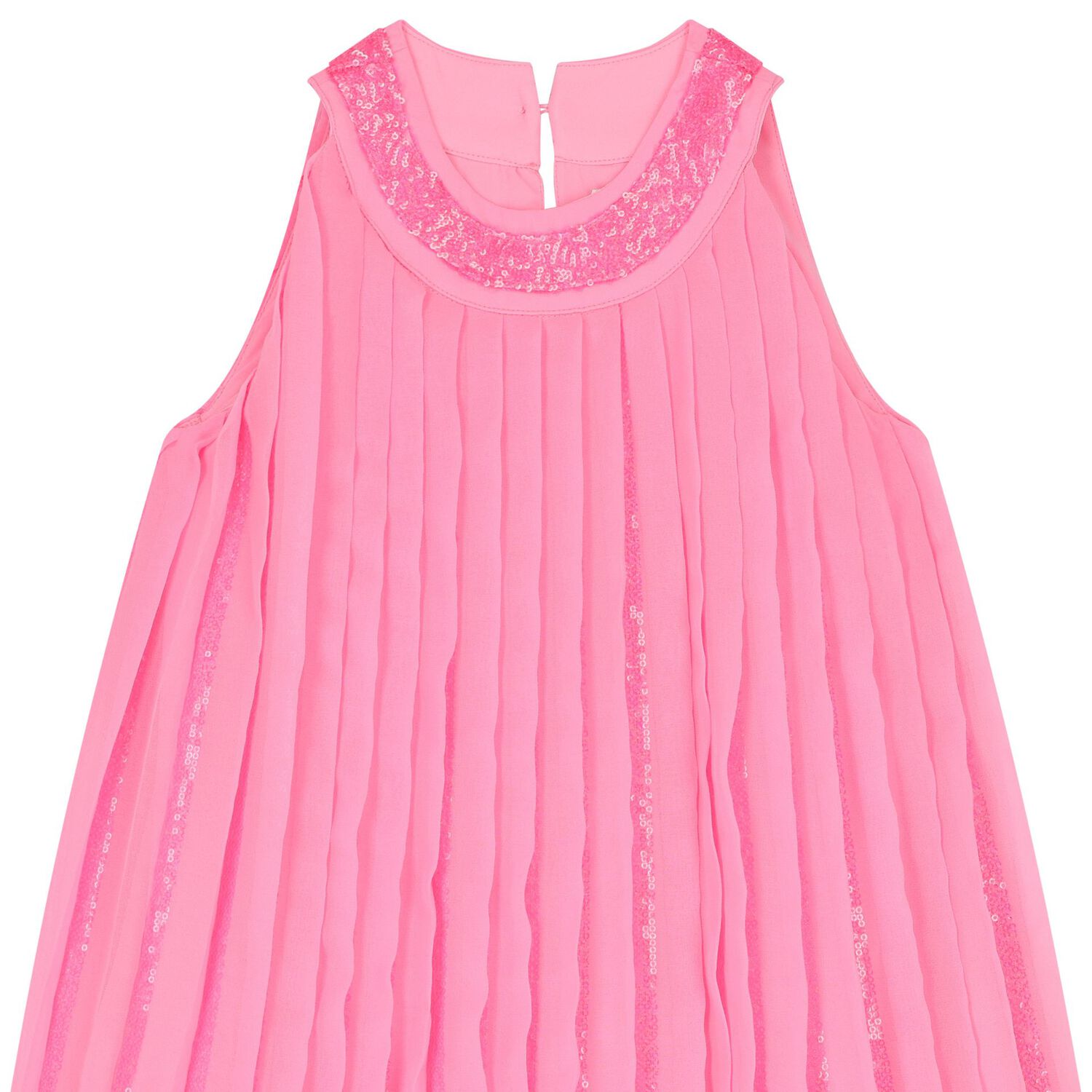 Girls Pink Chiffon Pleated Dress, 1, hi-res image number null