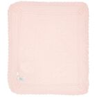 Baby Girls Pink Knitted Blanket, 1, hi-res