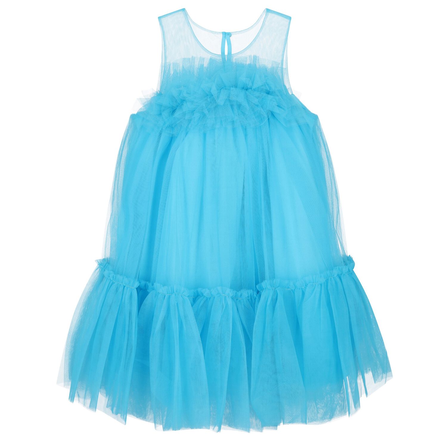 Girls Blue Tulle Dress, 2, hi-res