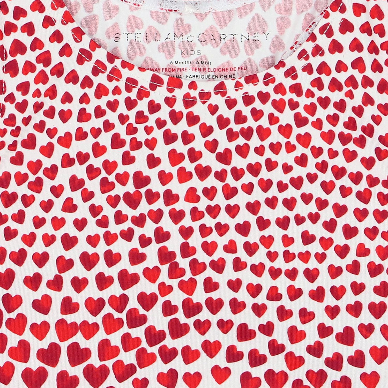 Younger Girls Ivory & Red Hearts Swimsuit, 1, hi-res image number null