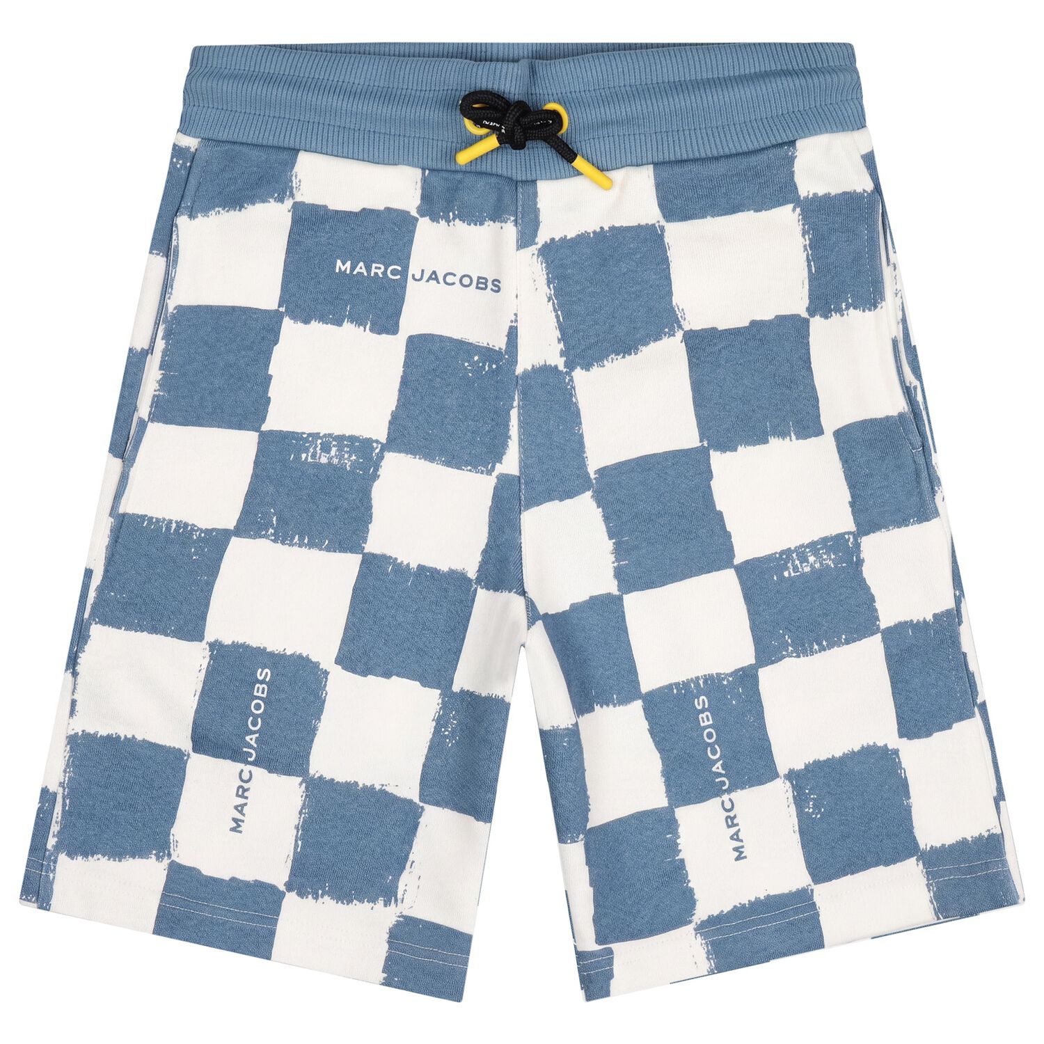 Boys Blue & White Checkerboard Shorts, 1, hi-res