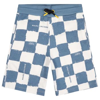 Boys Blue & White Checkerboard Shorts