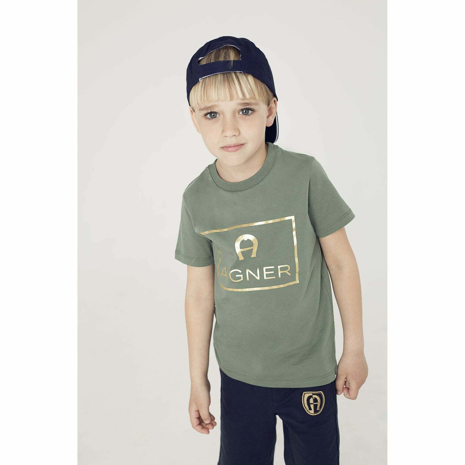 Boys White & Gold Logo T-Shirt, 3, hi-res image number null
