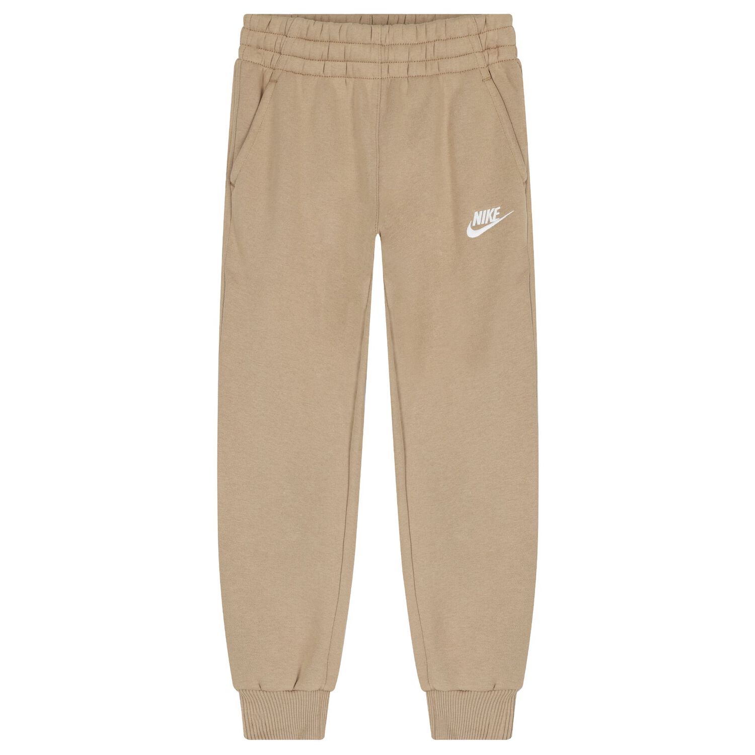 Boys Beige Swoosh Logo Tracksuit, 2, hi-res