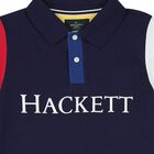 Boys Navy Cotton Logo Polo Shirt, 1, hi-res