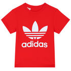 Boys Red Trefoil Logo T-Shirt, 3, hi-res