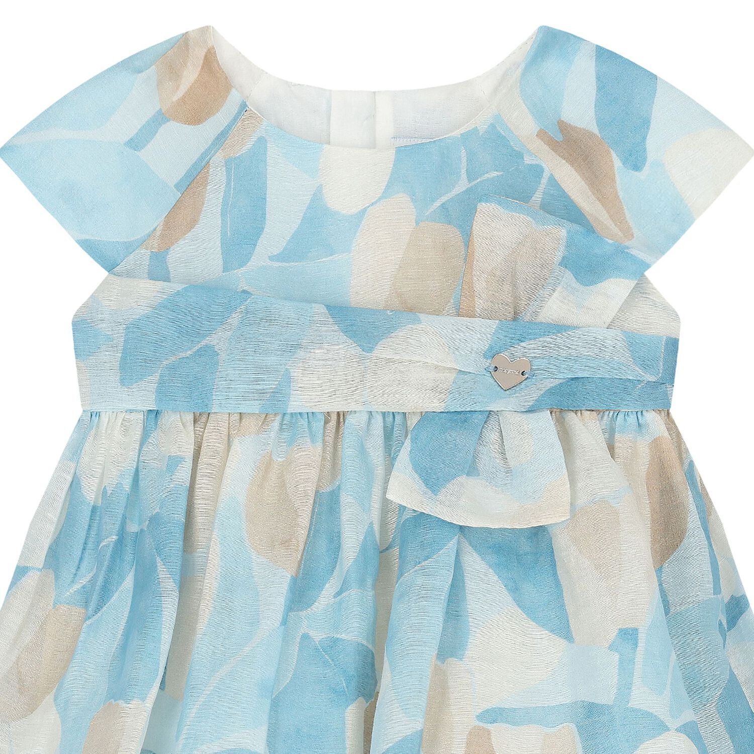 Younger Girls Ivory & Blue Floral Dress, 1, hi-res image number null