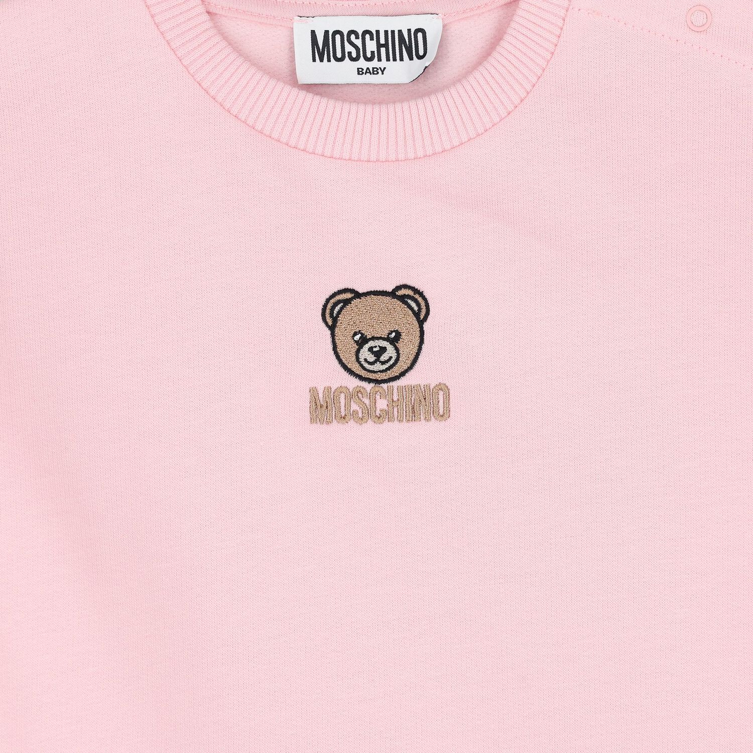 Younger Girls Pink Teddy Bear Logo Dress , 1, hi-res