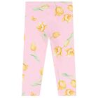 Girls White & Pink Floral Leggings Set, 1, hi-res