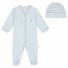 Baby Boys Blue Babygrow & Hat Set, 2, hi-res