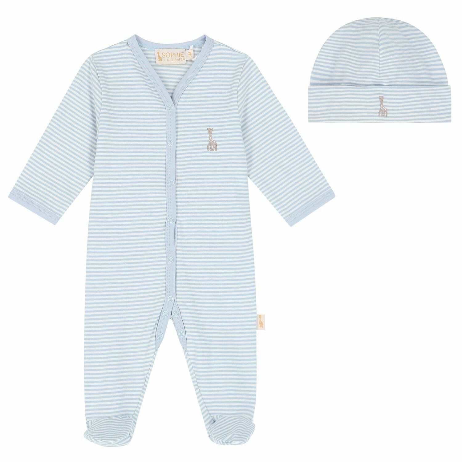 Baby Boys Blue Babygrow & Hat Set, 2, hi-res