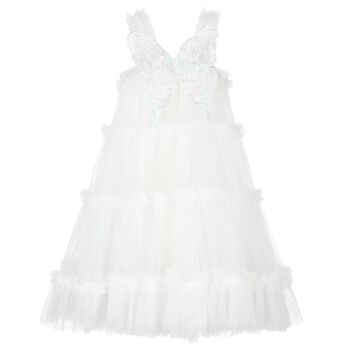 Girls Ivory Butterfly Tulle Dress