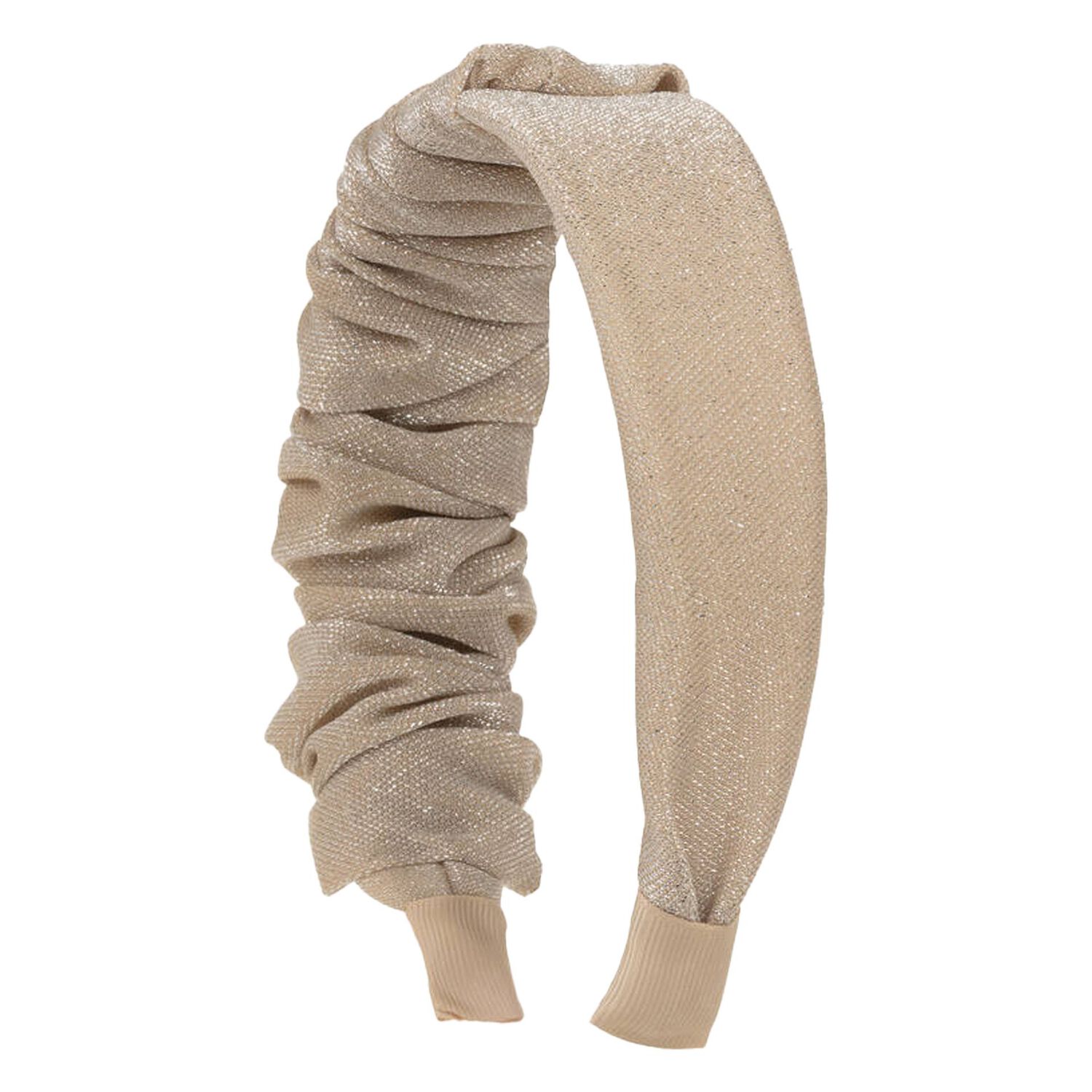 Girls Gold Ruched Headband, 1, hi-res image number null