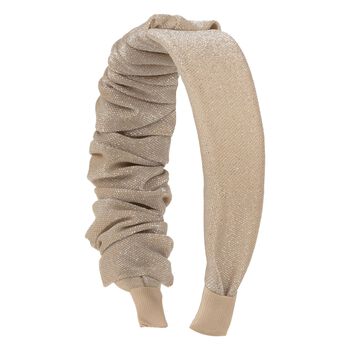 Girls Gold Ruched Headband