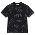 Boys Black Logo T-Shirt, 1, hi-res