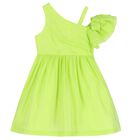 Girls Green Ruffled Dress, 1, hi-res