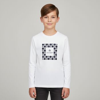 Boys White Logo T-shirt