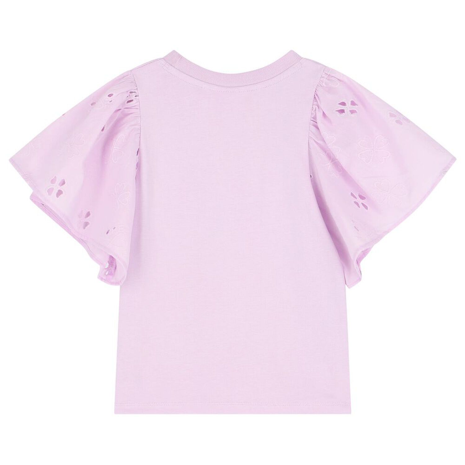 Girls Lilac Flutter Sleeve Ritza Top, 1, hi-res