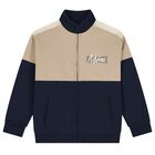 Boys Navy Blue & Beige Tracksuit, 1, hi-res