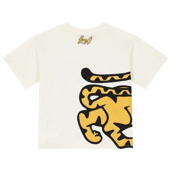 Boys Ivory Tiger Logo T-Shirt