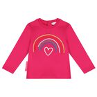 Younger Girls Pink Rainbow Tracksuit, 1, hi-res