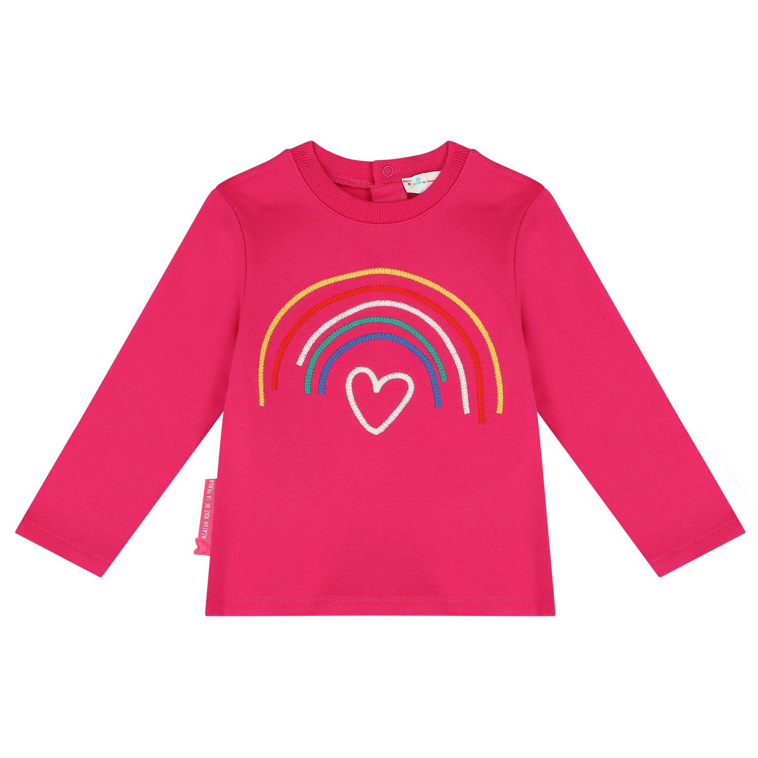 Younger Girls Pink Rainbow Tracksuit, 1, hi-res