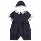 Baby Boys Navy Romper Set, 2, hi-res