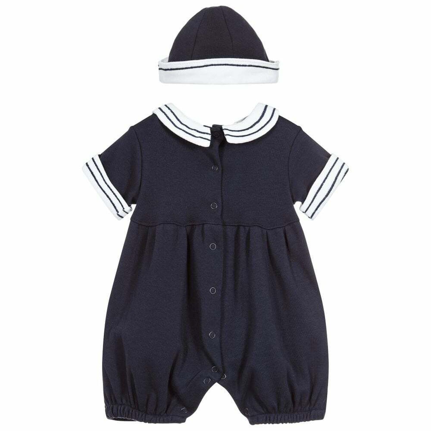 Baby Boys Navy Romper Set, 2, hi-res