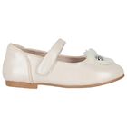Girls Ivory Diamante Flower Shoes, 1, hi-res