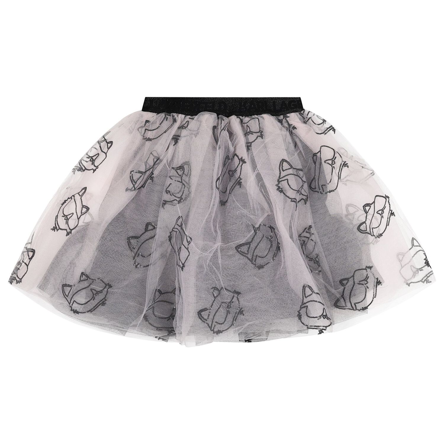 Girls White & Pink Tulle Choupette Skirt Set, 1, hi-res